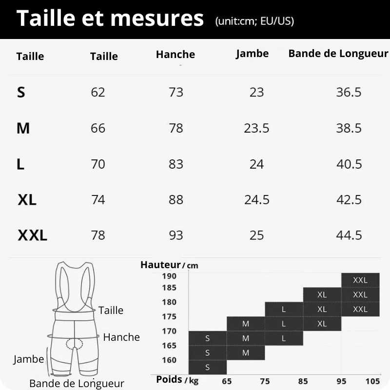 Cuissard vélo avec bretelle